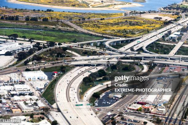 highway intersection - san diego freeway stock pictures, royalty-free photos & images