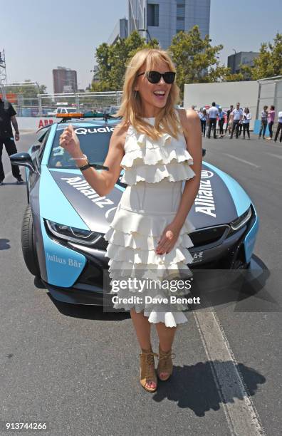 Kylie Minogue attends the ABB FIA Formula E Antofagasta Minerals Santiago E-Prix on February 3, 2018 in Santiago, Chile.