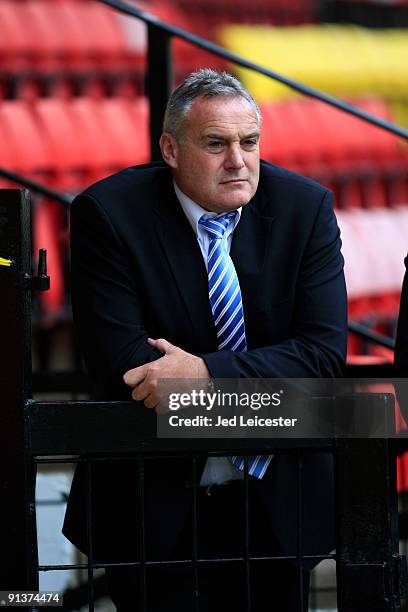 Cardiff City manager Dave Jones leans on a gate during the Coca Cola Championship match between Watford and Cardiff City at Vicarage Road on October...
