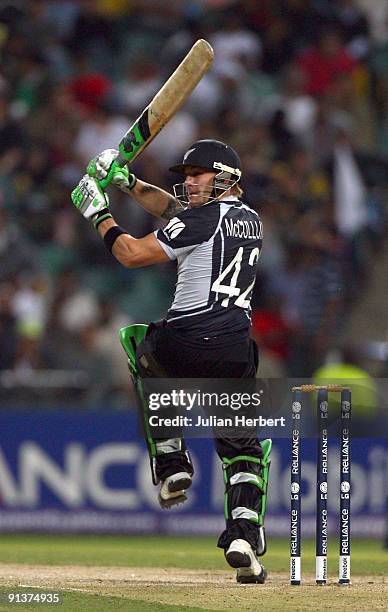 Brendon McCullum of New Zealand bats during The 2nd ICC Champions Trophy Semi Final between New Zealand and Pakistan at Wanderers Stadium on October...