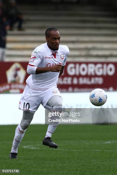 Jerry Mbakogu during Italy Serie B match between US Salernitana and Carpi FC at Stadium Arechi in Salerno, Italy, on 2 February 2018.