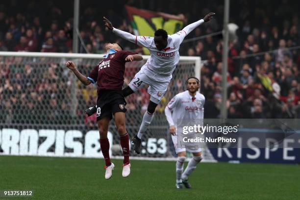 Malick Mbaye during Italy Serie B match between US Salernitana and Carpi FC at Stadium Arechi in Salerno, Italy, on 2 February 2018.