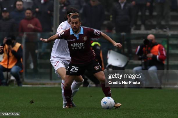 Nunzio Di Roberto during Italy Serie B match between US Salernitana and Carpi FC at Stadium Arechi in Salerno, Italy, on 2 February 2018.