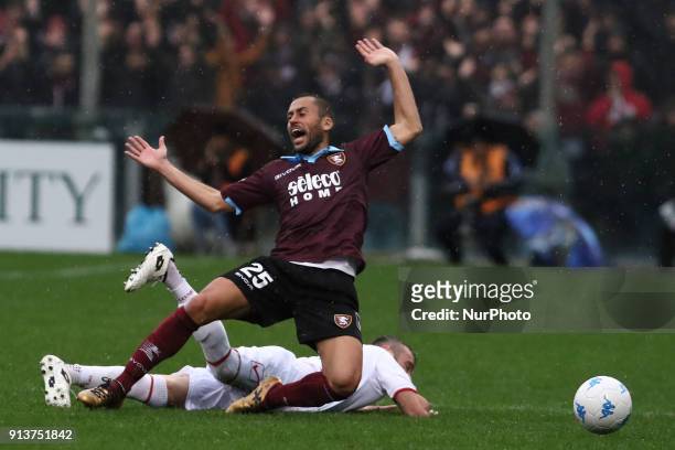 Nunzio Di Roberto during Italy Serie B match between US Salernitana and Carpi FC at Stadium Arechi in Salerno, Italy, on 2 February 2018.