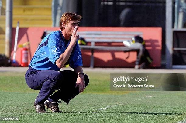 Luigi Apolloni trainer of Modena FC calls out during the match of Serie B between Modena FC and Reggina Calcio at Alberto Braglia Stadium on October...