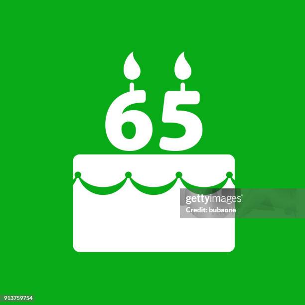 birthday cake 65 years. - white cake stock illustrations