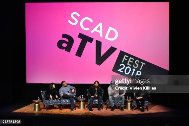 Rosa Tran, Devin Roth, Coty Galloway, Olan Rogers, and Liz Shannon Miller speak during a screening and Q&A for 'Final Space' on Day 3 of the SCAD...