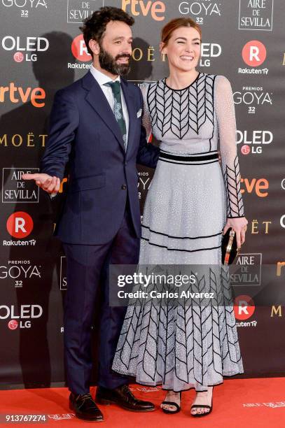 Rodrigo Sorogollen and Marta Nieto attend Goya Cinema Awards 2018 at Madrid Marriott Auditorium on February 3, 2018 in Madrid, Spain.