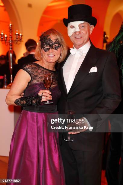 Gaby Bethge and Lutz Bethge during the Bal du Masque at Museum fuer Kunst und Gewerbe on February 3, 2018 in Hamburg, Germany.