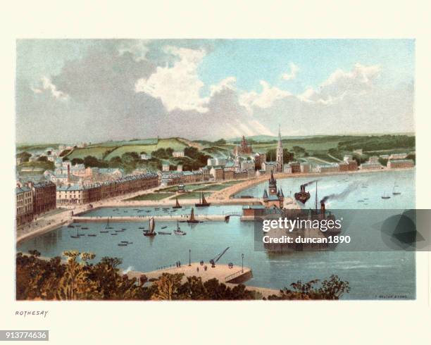 rothesay, bute, scotland, 19. jahrhundert - argyll and bute stock-grafiken, -clipart, -cartoons und -symbole