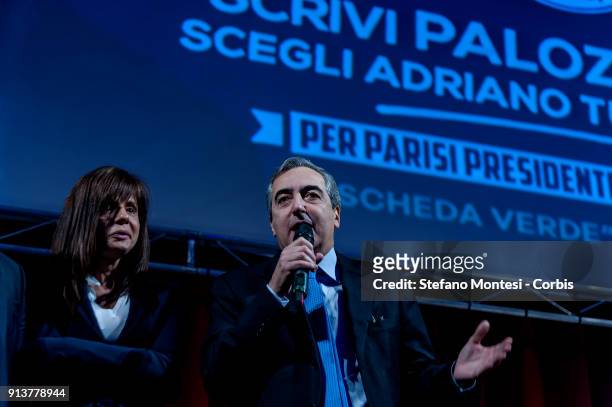 Maurizio Gasparri senator of the Forza Italia party and candidate for Senate in the next elections during the opening of the election campaign of the...