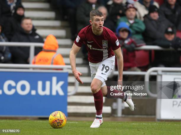 Chris Long of Northampton Town in action during the Sky Bet League One match between Northampton Town and Rochdale at Sixfields on February 3, 2018...