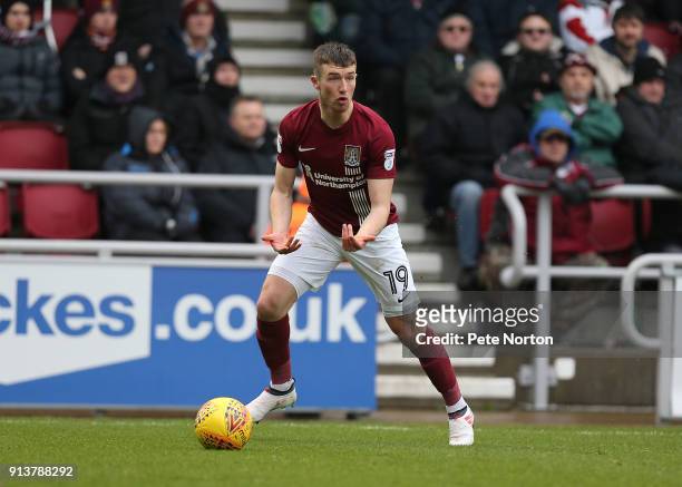 Chris Long of Northampton Town in action during the Sky Bet League One match between Northampton Town and Rochdale at Sixfields on February 3, 2018...