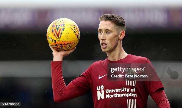 Joe Bunney of Northampton Town in action during the Sky Bet League One match between Northampton Town and Rochdale at Sixfields on February 3, 2018...