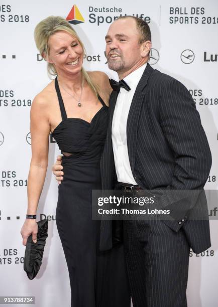 Sven Ottke and his wife Monic attend the German Sports Gala 2018 'Ball Des Sports' on February 3, 2018 in Wiesbaden, Germany.