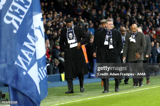 Dave Bennett, Alistair Brown and Brendan Batson for Cyrille Regis tribute during the Premier League match between West Bromwich Albion and...