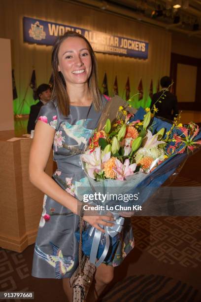 Katelyn Mallyon at the World All-Star Jockeys welcome party on August 25, 2017 in Sapporo, Hokkaido, Japan.
