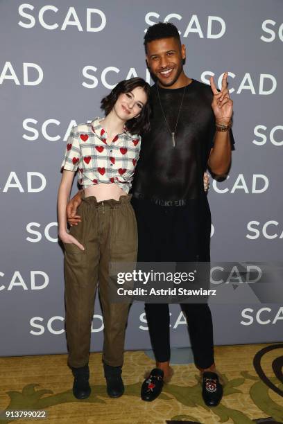 Actors Genevieve Buechner and Jeffrey Bowyer-Chapman attend a press junket for 'UnREAL' on Day 3 of the SCAD aTVfest 2018 on February 3, 2018 in...
