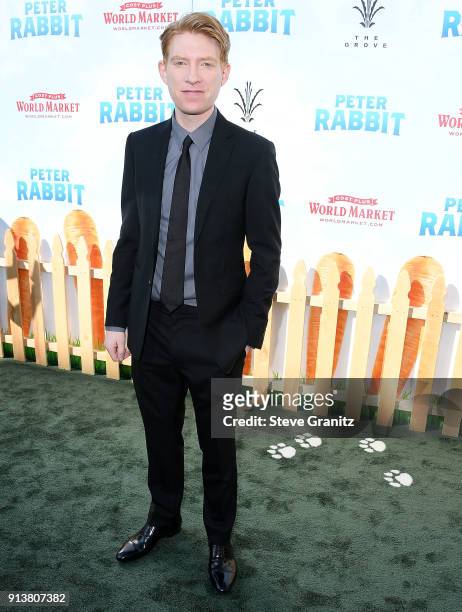 Domhnall Gleeson arrives at the Premiere Of Columbia Pictures' "Peter Rabbit" at The Grove on February 3, 2018 in Los Angeles, California.