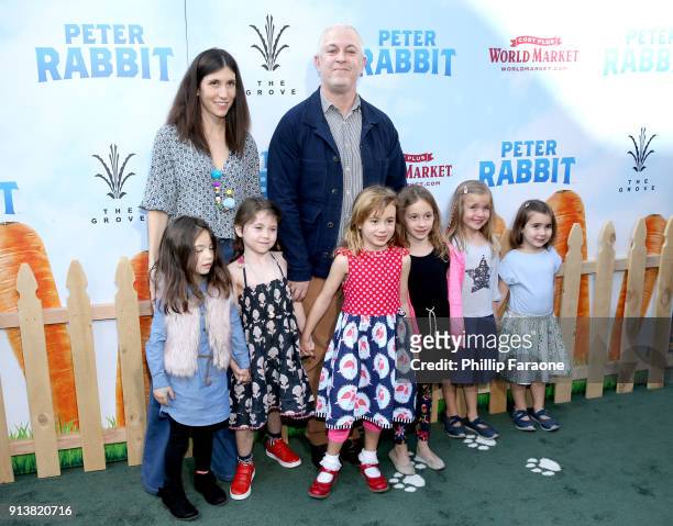 Executive Producer Jason Lust and guests attend the premiere of 'Peter Rabbit,' sponsored by Cost Plus World Market, at The Grove on February 3, 2018...