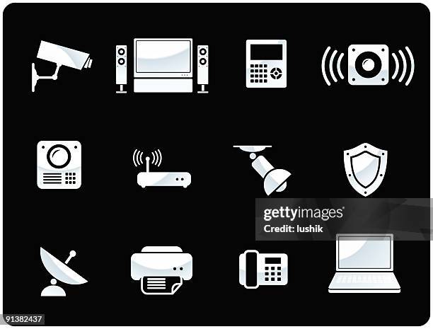 smart home systems - intercom stock illustrations