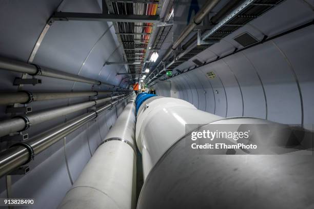 large hadron collider (lhc) nuclear particle accelerator at cern, geneva (switzerland) - superconductor stock pictures, royalty-free photos & images