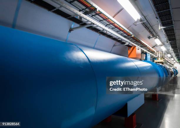 large hadron collider (lhc) nuclear particle accelerator at cern, geneva (switzerland) - superconductor stock pictures, royalty-free photos & images