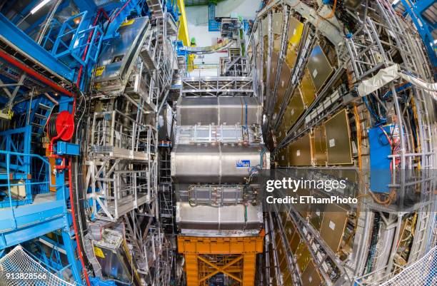 large hadron collider (lhc) nuclear particle accelerator at cern, geneva (switzerland) - large hadron collider stock pictures, royalty-free photos & images