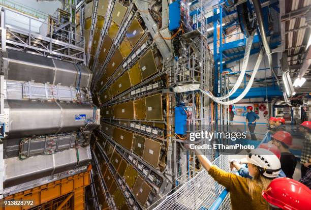 large hadron collider (lhc) nuclear particle accelerator at cern, geneva (switzerland) - large hadron collider stock pictures, royalty-free photos & images