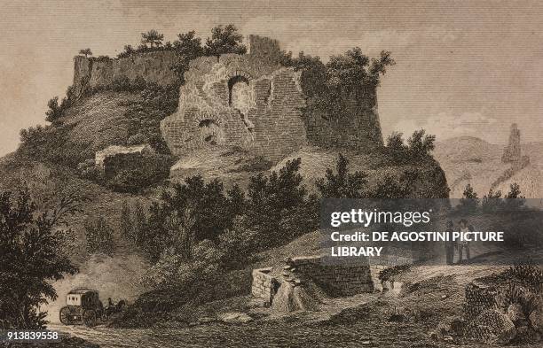 Ruins of the Roman Citadel, Vienne, France, engraving by Lemaitre from France, premiere partie, L'Univers pittoresque, published by Firmin Didot...