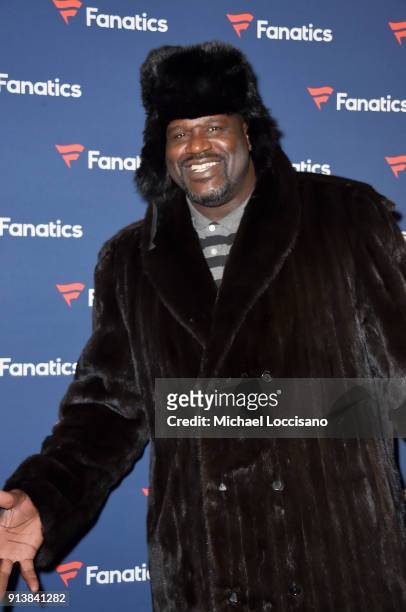 Former NBA player Shaquille O'Neal at the Fanatics Super Bowl Party on February 3, 2018 in Minneapolis, Minnesota.