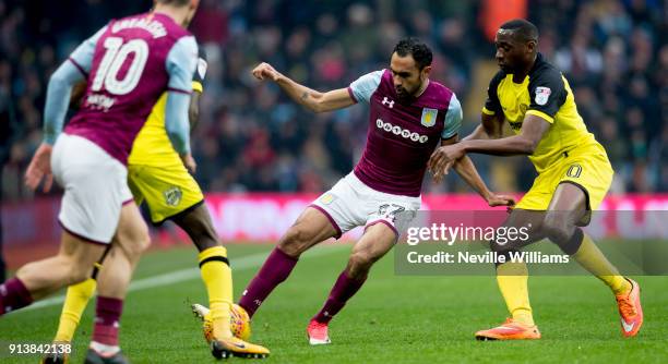 Ahmed Elmohamady of Aston Villa during the Sky Bet Championship match between Aston Villa and Burton Albion at Villa Park on February 03, 2018 in...