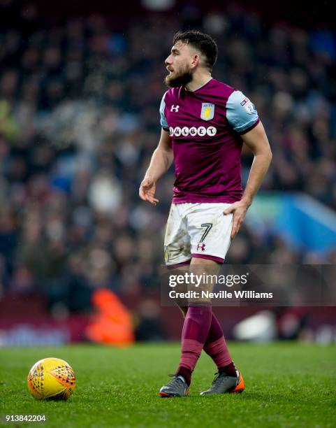 Robert Snodgrass of Aston Villa during the Sky Bet Championship match between Aston Villa and Burton Albion at Villa Park on February 03, 2018 in...