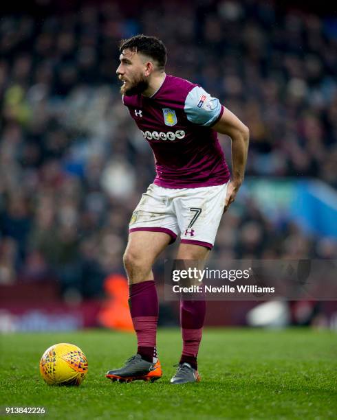 Robert Snodgrass of Aston Villa during the Sky Bet Championship match between Aston Villa and Burton Albion at Villa Park on February 03, 2018 in...