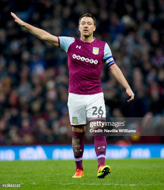 John Terry of Aston Villa during the Sky Bet Championship match between Aston Villa and Burton Albion at Villa Park on February 03, 2018 in...