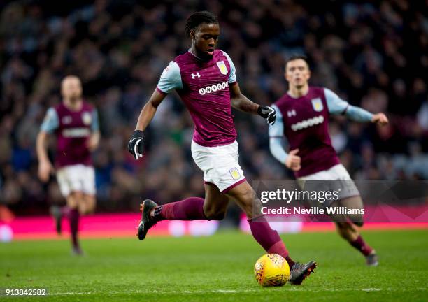 Josh Onomah of Aston Villa during the Sky Bet Championship match between Aston Villa and Burton Albion at Villa Park on February 03, 2018 in...