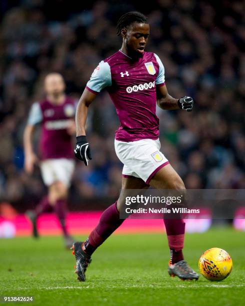 Josh Onomah of Aston Villa during the Sky Bet Championship match between Aston Villa and Burton Albion at Villa Park on February 03, 2018 in...