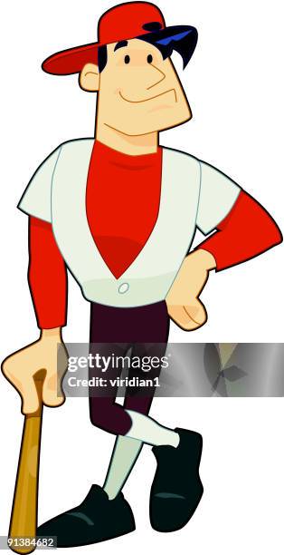 slugger - red baseball cap stock illustrations