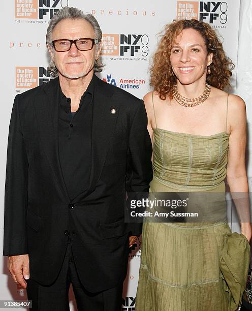 Actor Harvey Keitel and his wife, Daphna Kastner attend the 2009 New York Film Festival's screening of "Precious" at Alice Tully Hall on October 3,...