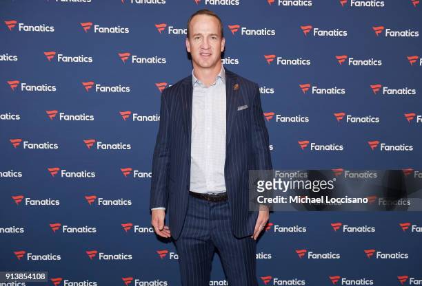 Former NFL player Peyton Manning at the Fanatics Super Bowl Party on February 3, 2018 in Minneapolis, Minnesota.