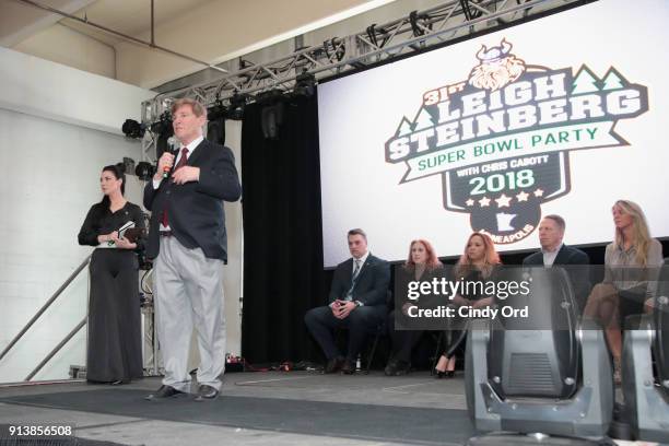 Nicole Fisher, Leigh Steinberg, Gus Frerotte, Jackie Garrick, Alicia Duerson, Gil Van Bokkelen and Rianne Schorel speak onstage during Leigh...