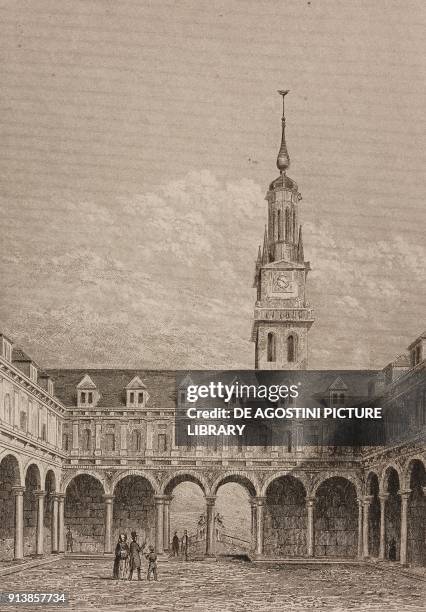 The Amsterdam Stock Exchange, Netherlands, engraving by Lemaitre from Belgique et Hollande, by Van Hasselt, L'Univers pittoresque, published by...