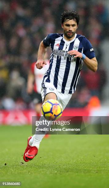 Claudio Yacob of West Bromwich Albion during the Premier League match between West Bromwich Albion and Southampton at The Hawthorns on February 3,...