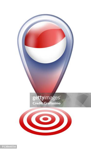 monaco button map pointer with flag isolated on white - monaco flag stock illustrations