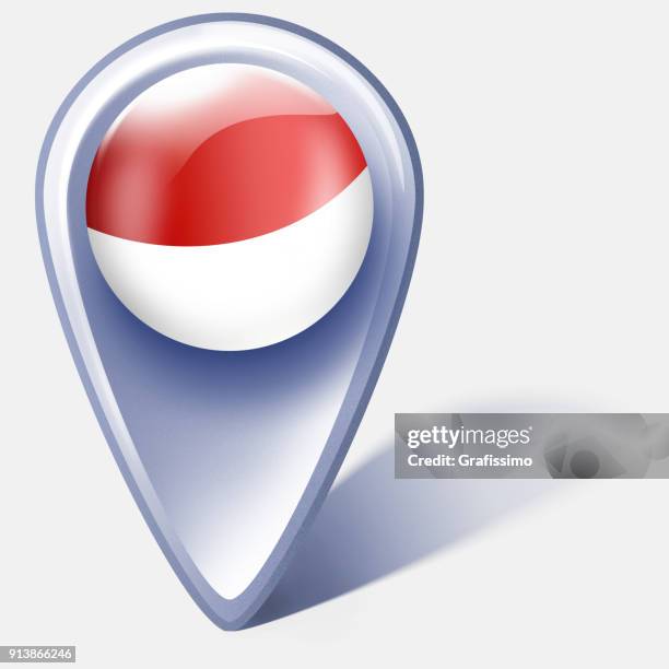 monaco button map pointer with flag isolated on white - monaco flag stock illustrations