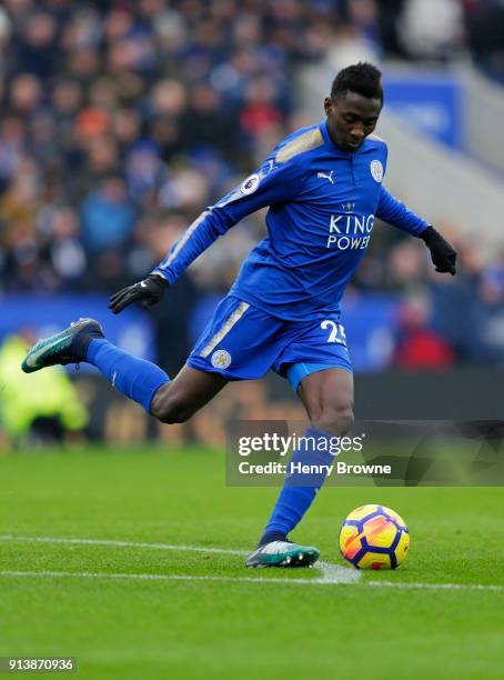 Wilfred Ndidi of Leicester City during the Premier League match between Leicester City and Swansea City at The King Power Stadium on February 3, 2018...