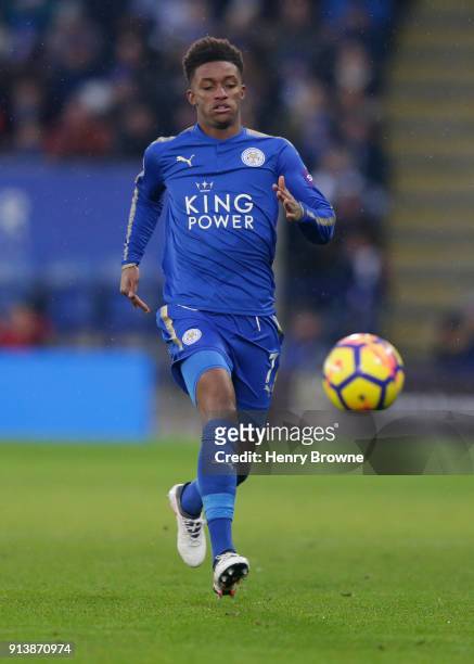 Demarai Gray of Leicester City during the Premier League match between Leicester City and Swansea City at The King Power Stadium on February 3, 2018...