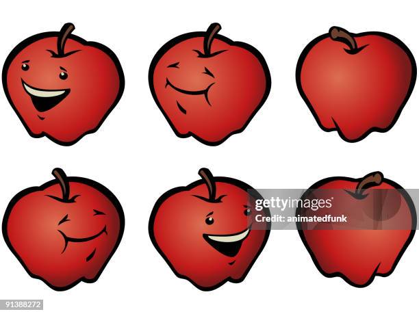 red apple - squinting stock illustrations