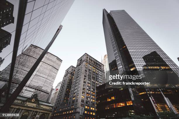 nyc downtown skyscrapers - skyscraper stock pictures, royalty-free photos & images