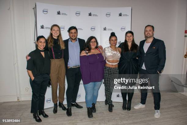 Filmmaker Gabriela Pichler and members of her cast arrive at the Dragon Award Ceremony at the Gothenburg International Film Festival 2018 at...